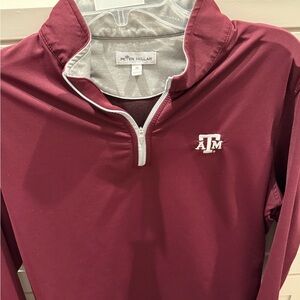 Peter Millar Burgundy Quarter-Zip Pullover